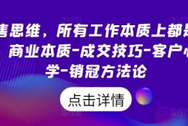 简单项目销售思维，所有工作本质上都是销售，商业本质-成交技巧-客户心理学-销冠方法论08-30冒泡网