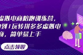 每天拼多多虚拟电商陪跑训练营，教你从0到1玩转拼多多虚拟电商，简单易上手便宜07月09日冒泡网VIP项目