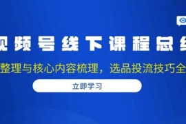 最新项目（13743期）视频号线下课程总结：PPT整理与核心内容梳理，选品投流技巧全掌握12-20中创网