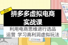 每天（11920期）拼多多虚拟电商实战课：利用电商思维进行选品+运营，学习高利润虚拟玩法便宜08月01日中创网VIP项目