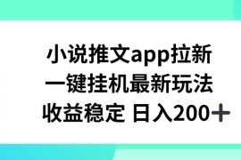 创业项目小说推文APP拉新，一键挂JI新玩法，收益稳定日入200+【揭秘】，06月28日冒泡网VIP项目