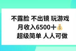 实战不露脸不出境玩游戏，月入6500超级简单人人可做【揭秘】便宜07月26日冒泡网VIP项目