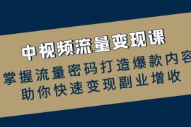 赚钱项目（12864期）中视频流量变现课：掌握流量密码打造爆款内容，助你快速变现副业增收中创网