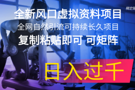 简单项目（11587期）全新风口虚拟资料项目全网自然引流可持续长久项目复制粘贴即可可矩阵&#8230;便宜07月12日中创网VIP项目