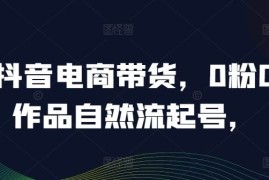 创业项目抖音电商带货，0粉0作品自然流起号，热销20多万人的抖音课程的经验分享08-14冒泡网