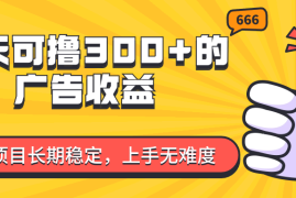 创业项目（11831期）一天可撸300+的广告收益，绿色项目长期稳定，上手无难度！便宜07月29日中创网VIP项目