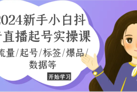 2024最新2024新手小白抖音直播起号实操课，流量/起号/标签/爆品/数据等，07月04日福缘网VIP项目