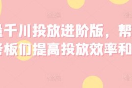 简单项目巨量千川投放进阶版，帮助各位老板们提高投放效率和收益便宜07月25日冒泡网VIP项目