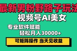 简单项目（12909期）最新男粉野路子玩法，视频号AI美女，当天见收益，轻松月入30000＋中创网