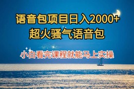 简单项目（12734期）语音包项目日入2000+超火骚气语音包小白看完课程就能马上实操09-25中创网