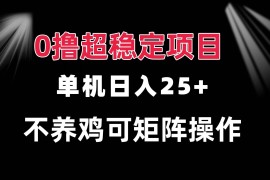 创业项目（13355期）0撸项目单机日入25+可批量操作无需养鸡长期稳定做了就有11-16中创网