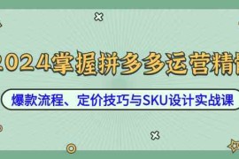 每日2024掌握拼多多运营精髓：爆款流程、定价技巧与SKU设计实战课09-24福缘网