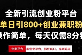 最新项目（13695期）全新引流创业粉平台，单日引800+创业兼职粉，抓住风口先到吃肉，每天仅…12-16中创网