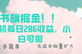 2024最新（13659期）书旗掘金新玩法！！单机每日286收益，小白可做，轻松上手无门槛12-12中创网