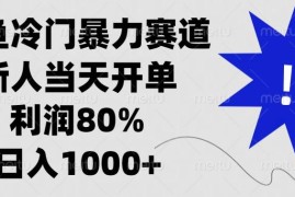 2024最新（13660期）闲鱼冷门暴力赛道，新人当天开单，利润80%，日入1000+12-13中创网