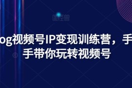 赚钱项目Vlog视频号IP变现训练营，手把手带你玩转视频号便宜07月17日冒泡网VIP项目