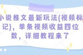 手机项目小说推文最新玩法(视频标记)，单条视频收益四位数，详细教程来了02-03冒泡网