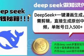 简单项目DeepSeek+漫画生成，无需剪辑，一键生成原创中视频，单账号日入5张02-19冒泡网