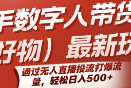 快手数字人带货（好物）最新玩法，通过无人直播投流打爆流量，轻松日入500+