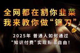 手机项目知识付费如何做到月入过W+，2025我来教你做“镰刀”【揭秘】02-21冒泡网