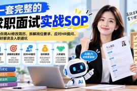 （21259期）一套完整的求职面试实战SOP：教你用AI修改简历、拆解岗位要求、应对HR提问、谈好薪资及入职避坑