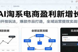 AI淘系电商盈利新增长，AI开挂玩法，爆款作品打造，全域运营提效实战课