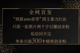 每日小红书神奇图片引流法，只需一张图，就能单条笔记凭借此方法，轻松引流300+精准创业粉01-27冒泡网