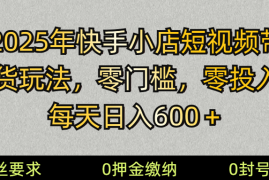 简单项目2025快手小店短视频带货模式，零投入，零门槛，每天日入600＋02-14福缘网