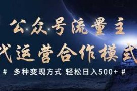 每日公众号流量主代运营 多种变现方式轻松日入5张【揭秘】02-20冒泡网