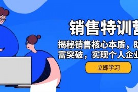 手机项目（14330期）销售训练营，揭秘销售核心本质，助力财富突破，实现个人企业双赢02-26中创网