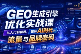 GEO生成引擎优化实战课，从入门到精通，破解AI时代的流量与品牌密码