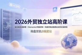 （19276期）2026外贸独立站高阶课·域名服务器部署｜Elementor页面定制｜询盘双轨B端建站全套实操教程