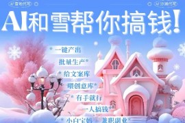 创业项目AI春节搞钱9.0蝴蝶号雪地代写代画、送祝福、表白AI一键生成，每日轻松十分钟，月入米1W+12-26冒泡网