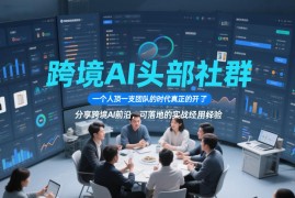 跨境AI头部社群，一个人顶一支团队的时代真正的开始了，分享跨境AI前沿，可落地的实战经验（更新261023）