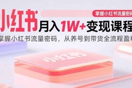 （15885期）小红书月入1W+变现课程：掌握小红书流量密码，从养号到带货全流程盈利