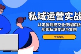 实战（14098期）私域运营实战课，从定位到成交全流程解析，实现私域变现与复购02-07中创网