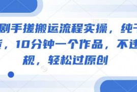 每日短剧手搓搬运流程实操，纯干货，10分钟一个作品，不违规，轻松过原创03-02冒泡网