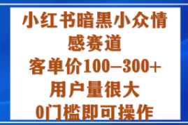 小红书暗黑小众情感赛道，客单价100-300+用户量很大，0门槛即可操作