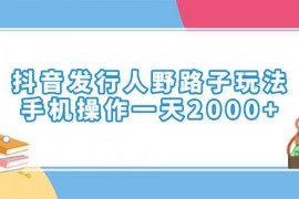 手机创业（14041期）抖音发行人野路子玩法，手机操作一天2000+01-24中创网