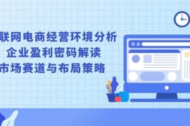 实战（13878期）互联网电商经营环境分析,企业盈利密码解读,市场赛道与布局策略01-21中创网