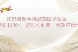 赚钱项目（14197期）2025手机浏览帖子单机日30+，提现秒到账，可矩阵操作02-16中创网