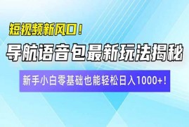 赚钱项目（14492期）短视频新风口！导航语音包最新玩法揭秘，新手小白零基础也能轻松日入10&#8230;03-11中创网