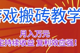 （16314期）游戏搬砖教学，月入1W+，稳定持续收益，复利效应强！