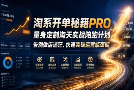淘系开单秘籍PRO，量身定制淘天实战陪跑计划，告别做店迷茫、快速突破运营瓶颈期（更新261012）