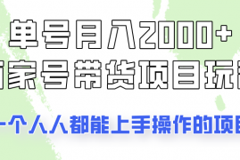 赚钱项目单号单月2000+的百家号带货玩法，一个人人能做的项目！03-11福缘网