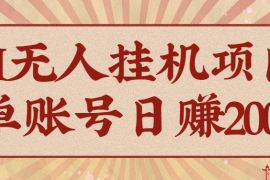 AI无人挂机项目，一个可持续自动化变现收益的玩法，单账号日多赚200+
