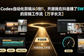 （19504期）Codex自动化剪辑从0到1，开源我在抖音赚了5W 的剪辑工作流【万字长文】