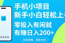 简单项目手机小项目新手小白轻松上手零投入有闲就有赚日入200+03-10福缘网