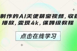 创业项目3分钟制作的AI天使萌宝视频，收获千万播放，变现4k，保姆级教程!01-29冒泡网