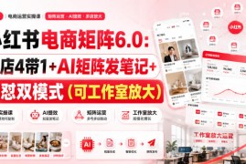 小红书电商矩阵6.0：单店4带1+AI矩阵发笔记+测怼双模式（可工作室放大）